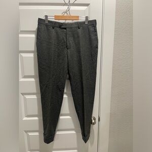 SuitSupply Pants Mens Slim Soho Turn Up circular Wool flannel Gray Dress Trouser